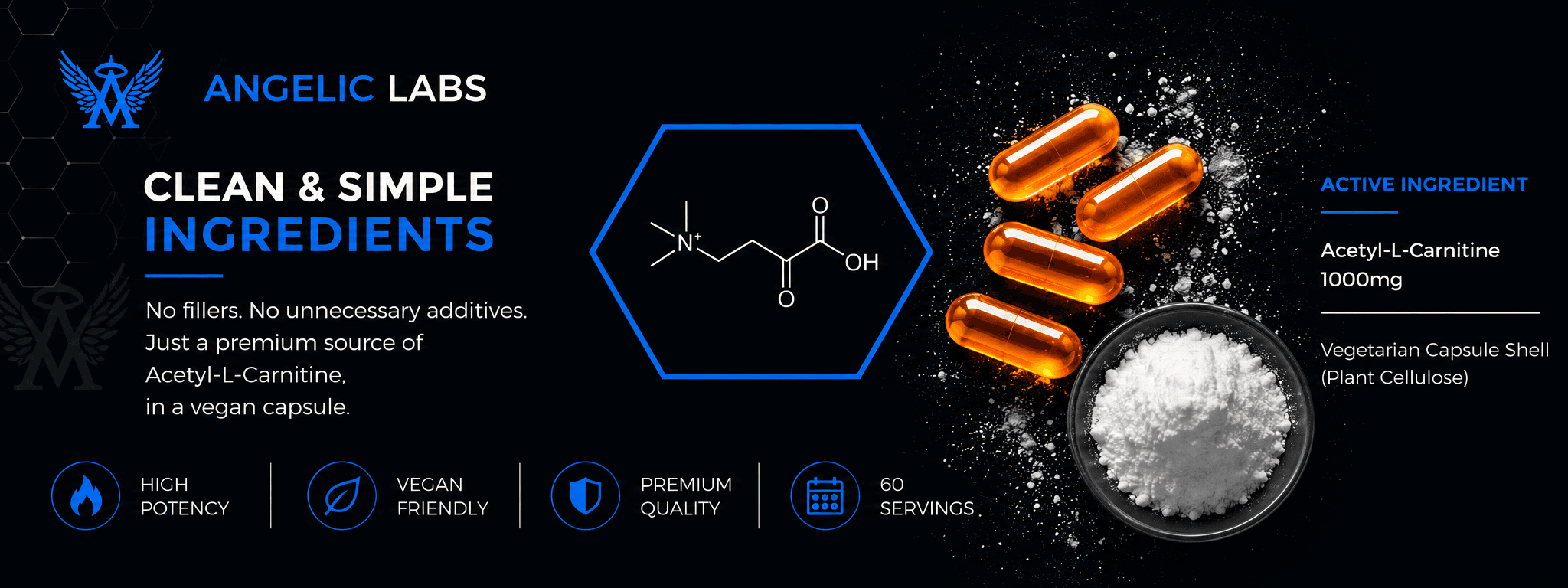 Angelic Labs Acetyl-L-Carnitine formula and ingredient information