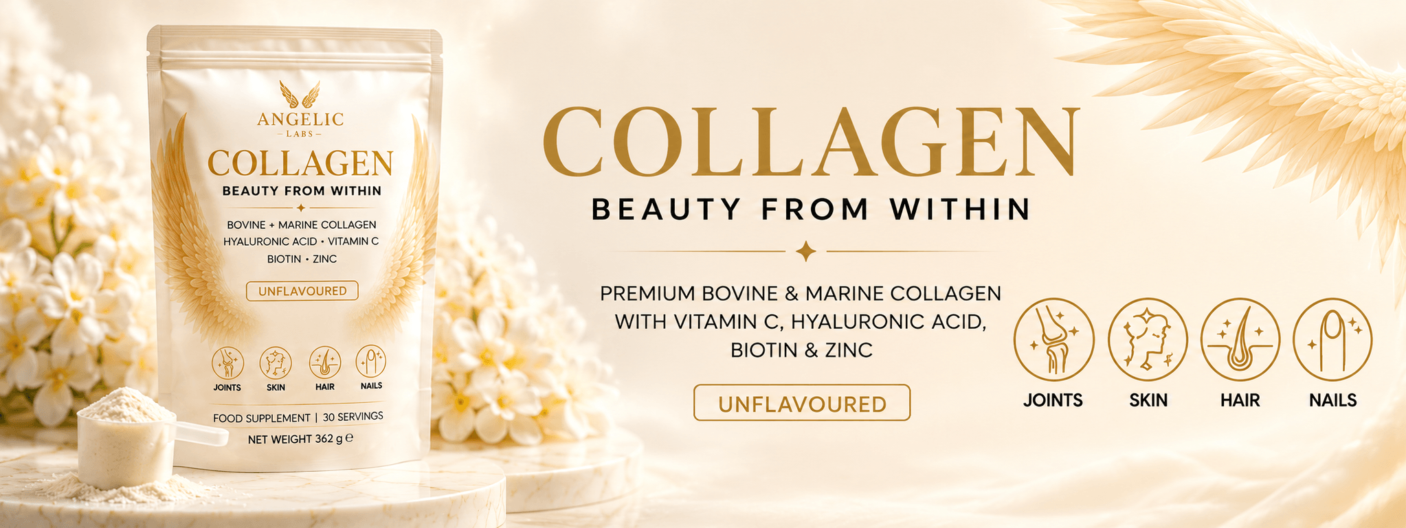 Angelic Labs Collagen Beauty From Within with bovine and marine collagen