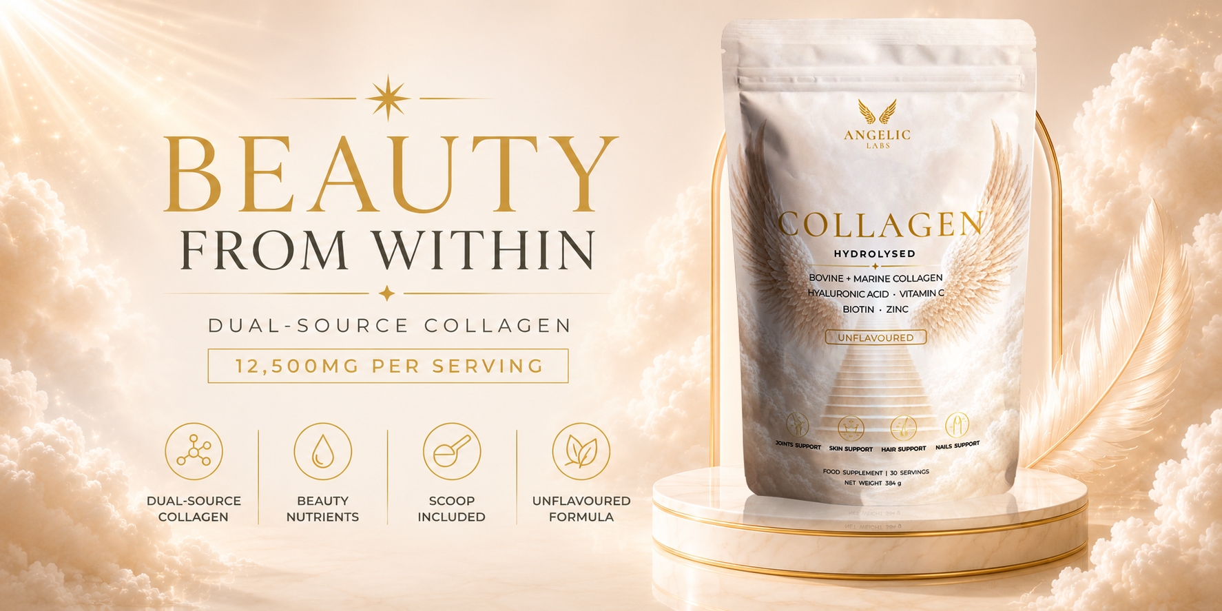 Angelic Labs Collagen Beauty From Within with bovine and marine collagen